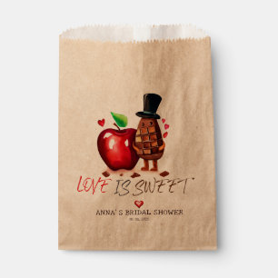 Sachets En Papier Pomme rouge et Fête des mariées à couple au chocol