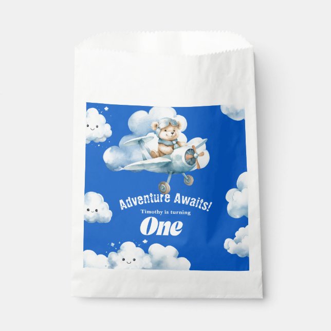 Sachets En Papier Portant des ailes : Première expédition d'annivers (Devant)