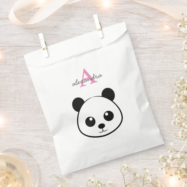 Sachets En Papier Porte-panda coutume Monogramme (Coupé)