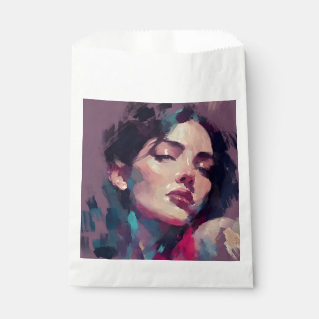 Sachets En Papier Portrait Abstrait de Lumière Néon (Devant)