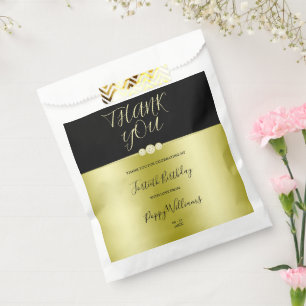 Sachets En Papier Posh Gold & Black Elegant Diamonds 40e anniversair