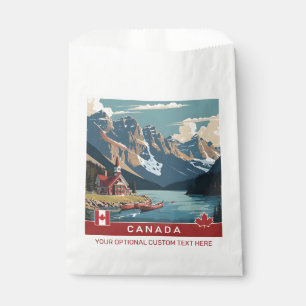 Sachets En Papier Poster de voyage du Canada texte personnalisé