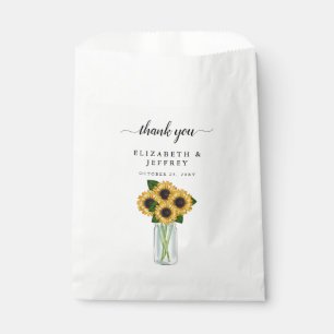 Sachets En Papier Pots en Masons Fleurs de Tournesol Aquarelle Rusti