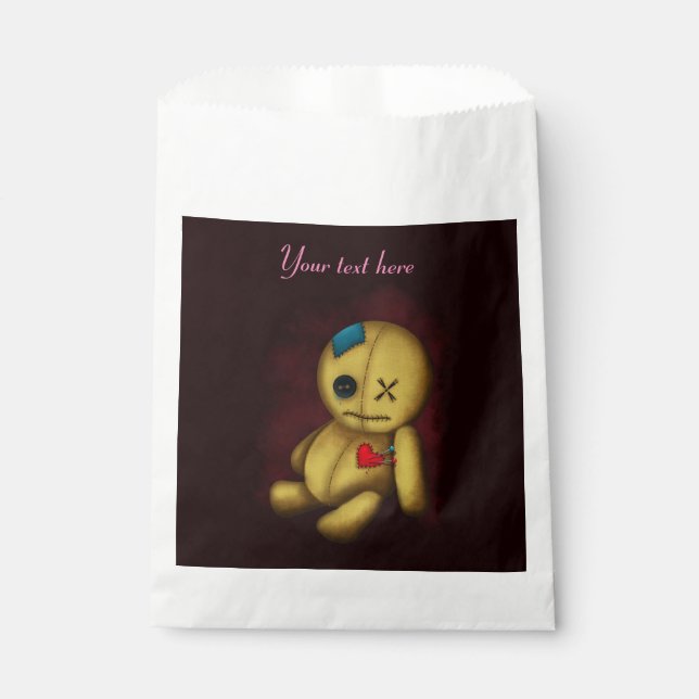 Sachets En Papier Poupée de chiffon vaudou avec boutons, patchs et é (Devant)