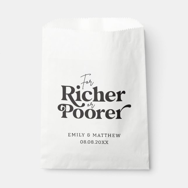 Sachets En Papier Pour le sac de mariage préféré plus riche ou plus  (Devant)