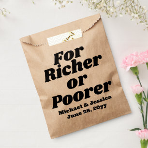 Sachets En Papier Pour les plus riches ou les plus pauvres Mariages