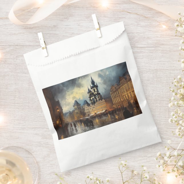 Sachets En Papier Prague nuit en République Tchèque (Coupé)