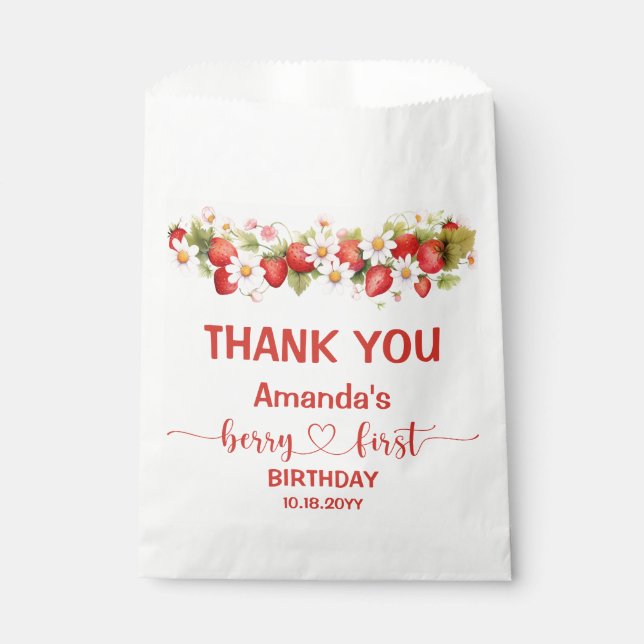 Sachets En Papier Premier Anniversaire Berry Sweet (Devant)