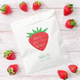 Sachets En Papier Premier Anniversaire de Baie Rouge Fille Fraise Me