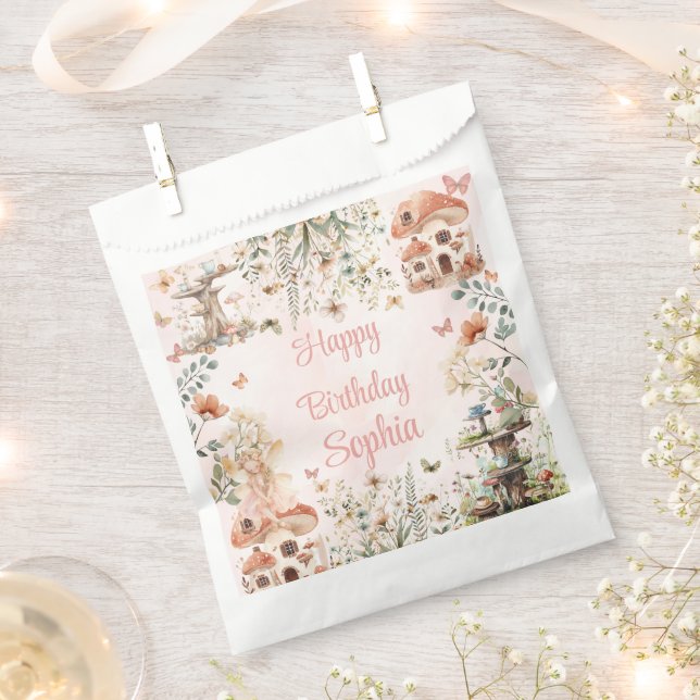 Sachets En Papier Premier anniversaire de la fille aux champignons d (Coupé)