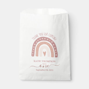 Sachets En Papier Premier anniversaire du Pastel Pink Rainbow Boho