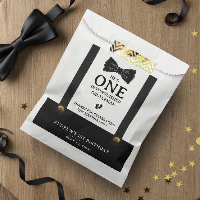 Sachets En Papier Premier anniversaire d'un garçon distingué (Créateur téléchargé)
