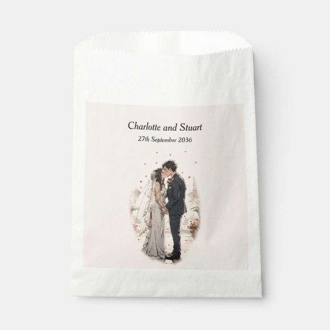 Sachets En Papier Premier baiser (Devant)