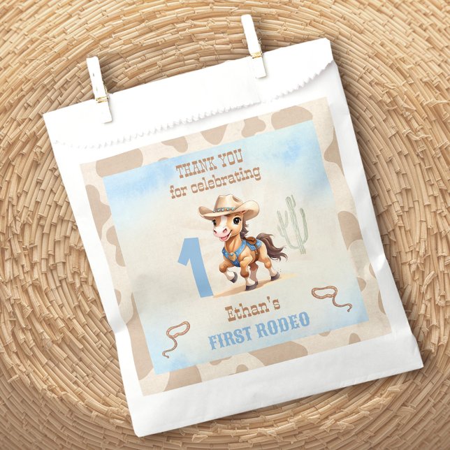 Sachets En Papier Premier Rodéo Western Cowboy Birthday Boy (First Rodeo Western Cowboy Birthday Boy Favor Bag)