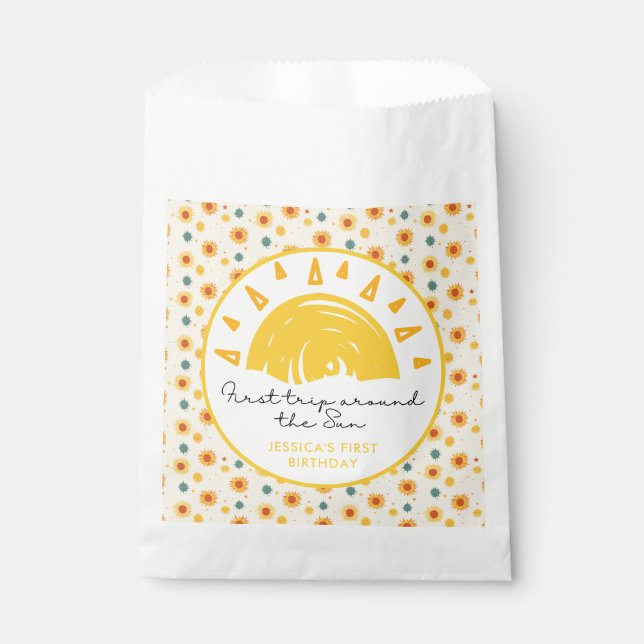 Sachets En Papier Premier voyage autour du soleil 1er anniversaire (Devant)