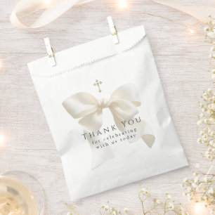 Sachets En Papier Première communion d'une fille Simple Neutre Nœud