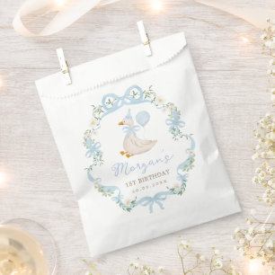 Sachets En Papier Preppy Silly Goose Blue Bow Boy Baby shower