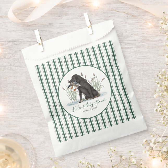 Sachets En Papier Preppy Southern Green Boy Baby shower Chien (Coupé)