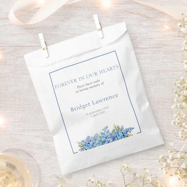 Sachets En Papier Pretty Forget-me-nots Funeral Seed Packet (Coupé)