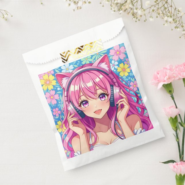 Sachets En Papier Pretty Pink Anime Girl's Birthday Party (Scellé)