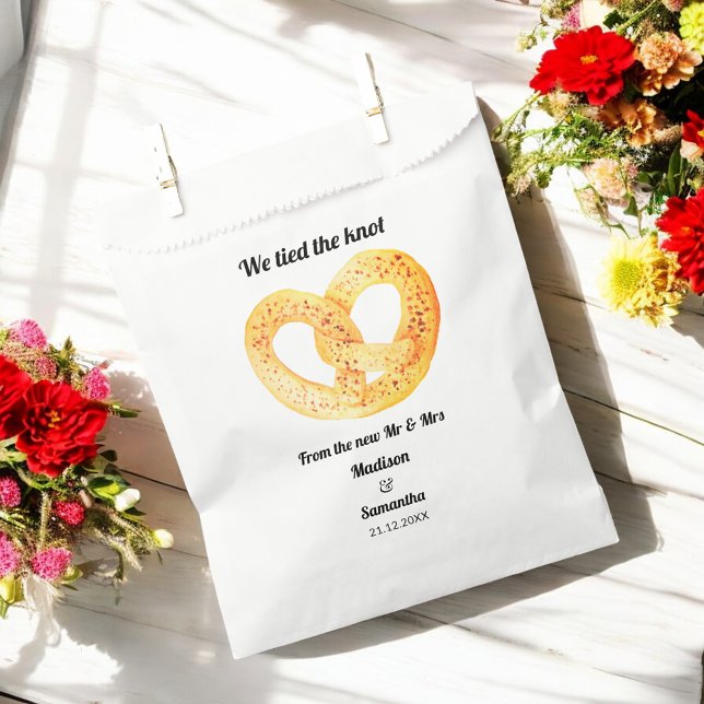 Sachets En Papier Pretzel Heart Mariage Donut (Créateur téléchargé)