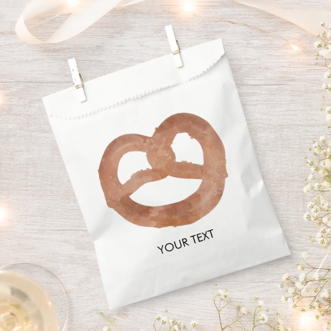 Sachets En Papier Pretzel mou salé Texte personnalisé (Coupé)