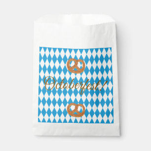 Sachets En Papier Pretzels personnalisés Oktoberfest bavarois bleu