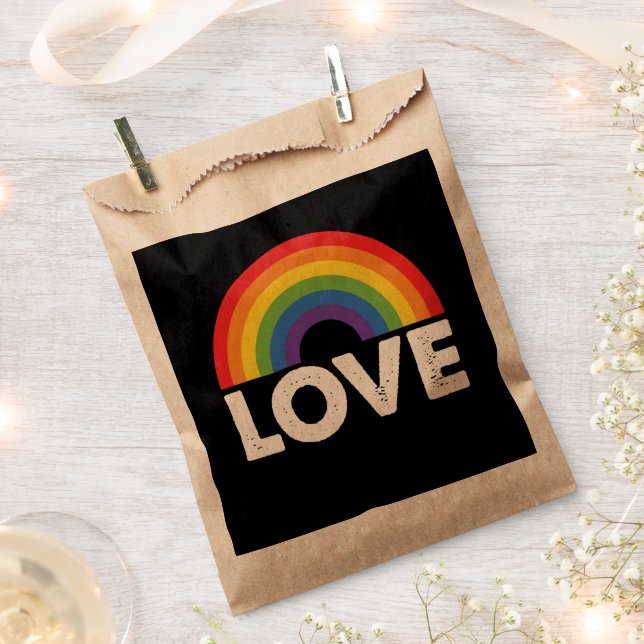 Sachets En Papier Pride L'amour est amour L'égalité gay Rainbow LGBT (Coupé)