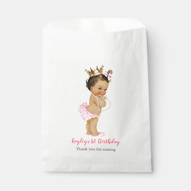 Sachets En Papier Princesse 1er anniversaire /Baby shower cadeau (Devant)