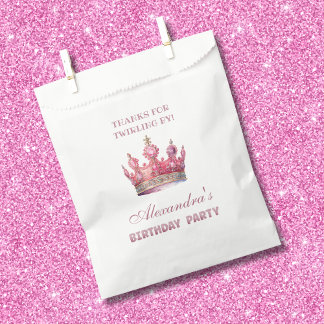 Sachets En Papier Princesse Crown Pink Fairytale Anniversaire Merci