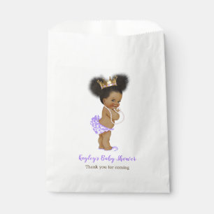 Sachets En Papier Princesse pourpre baby shower d'Afro-américain