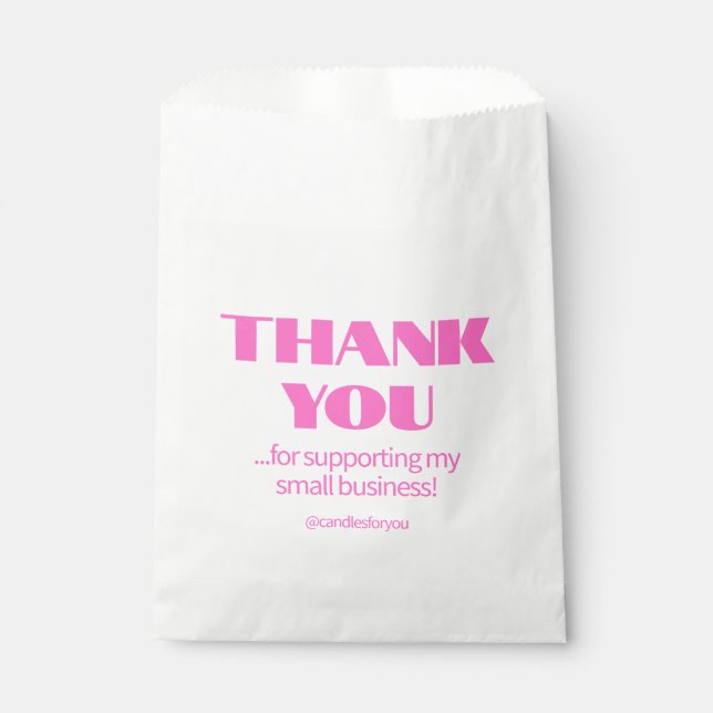 Sachets En Papier Professionnel Simple Moderne Rose Néon Noir (Devant)