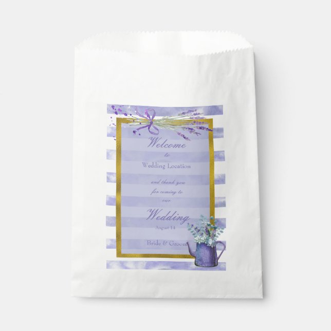 Sachets En Papier Provence Lavande Purple Fleur Mariage Floral (Devant)