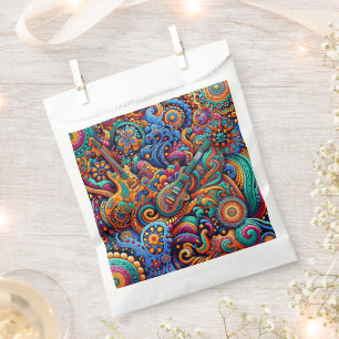 Sachets En Papier Psychédélique Batik Guitare Art-Colorful Musique R
