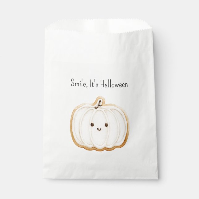 Sachets En Papier Pumpkin Cookie Smile Halloween (Devant)