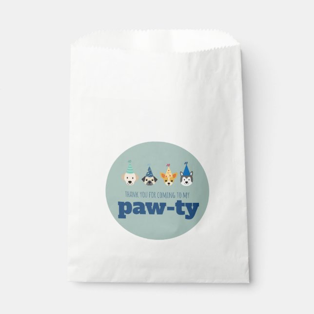 Sachets En Papier Puppy Paw-ty Treat, Fête d'anniversaire de chien,  (Devant)