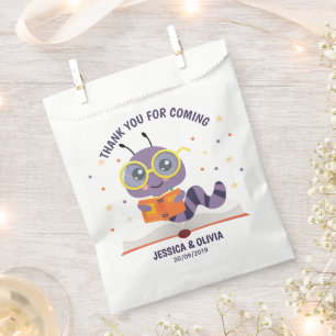 Sachets En Papier Purple Bookworm Thème Favoriser le sac