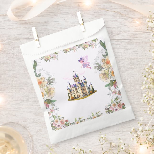 Sachets En Papier Purple Castle Fairytale Anniversaire Thème avec Fa (Coupé)