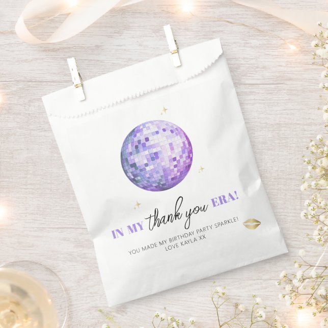 Sachets En Papier Purple Disco Dans Mon Anniversaire Merci Party (Coupé)