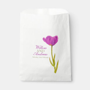 Sachets En Papier Purple tulip ressort aquarelle couleur mariage sac