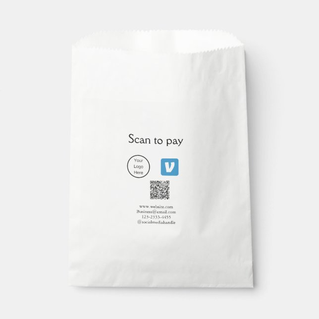 Sachets En Papier Q R code venmo scanner pour payer ajouter le logo  (Devant)