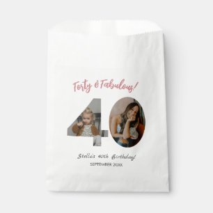 Sachets En Papier Quarante & Fabuleux Photo personnalisée 40e annive