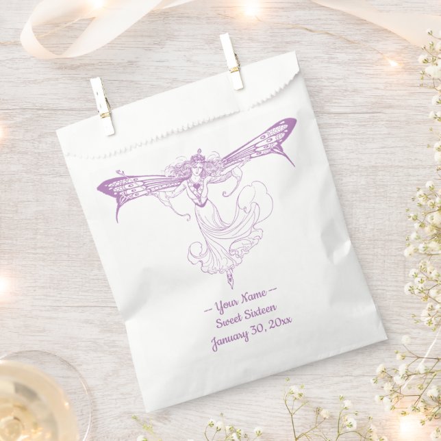 Sachets En Papier Queen Mab Fairy, Sweet sixteen en violet (Coupé)