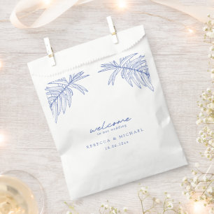 Sachets En Papier Quelque chose de bleu simple Mariage botanique