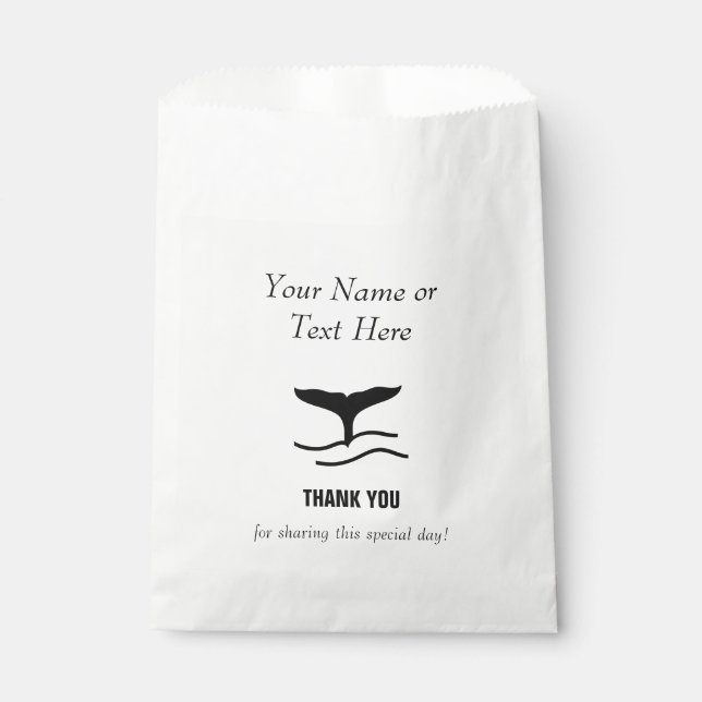 Sachets En Papier Queue de baleine Merci (Devant)