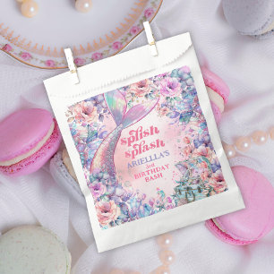 Sachets En Papier Queue de sirène pailletée de fleurs pour 3ème anni