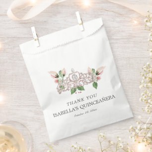 Sachets En Papier Quinceañera rose élégant