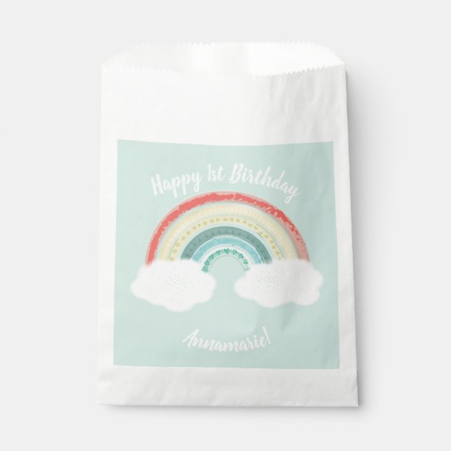 Sachets En Papier Rainbow Birthday Party Enfants (Devant)