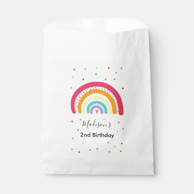 Sachets En Papier Rainbow Bright Birday Party (Devant)