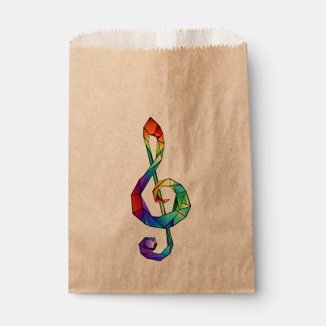 Sachets En Papier Rainbow musical key treble clef (Devant)